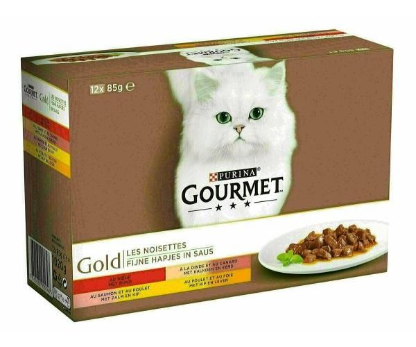 Gourmet gold 12-pack fijne hapjes kattenvoer