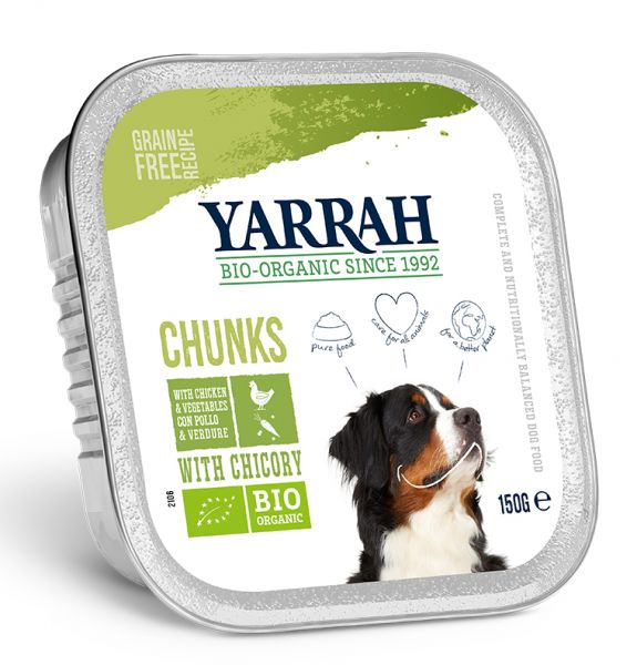 Yarrah dog alu brokjes kip / groente met cichorei in saus graanvrij hondenvoer