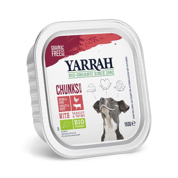 Yarrah dog alu brokjes rund met peterselie / tijm in saus graanvrij hondenvoer
