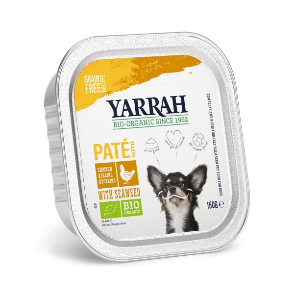 Yarrah dog alu pate kip / zeewier graanvrij hondenvoer