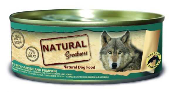 Natural greatness tuna fillet / sardine hondenvoer