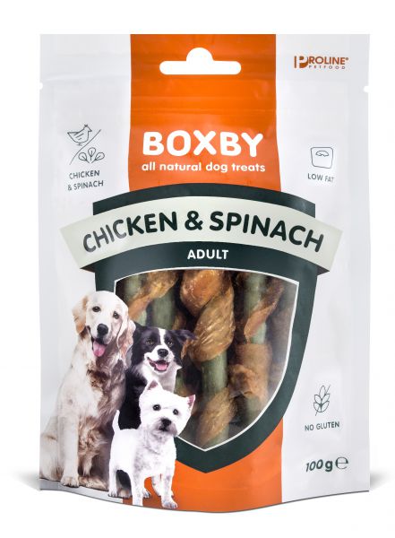 Proline dog boxby chicken / spinach hondensnack