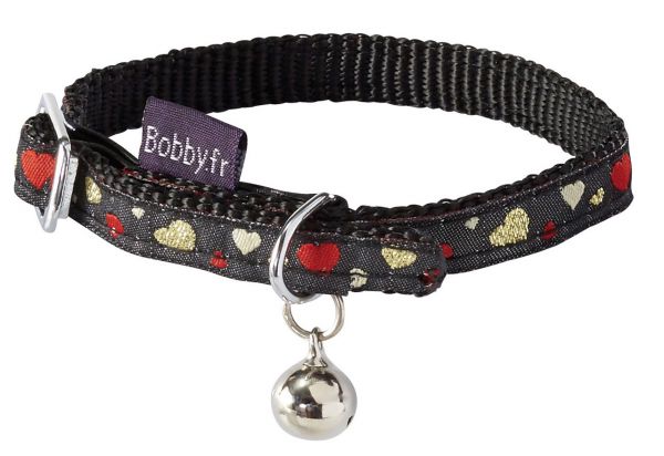 Bobby halsband voor kat  lovely zwart