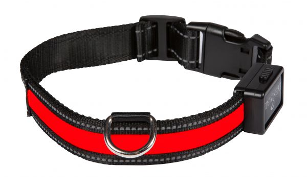 Eyenimal halsband voor hond usb licht rood / zwart