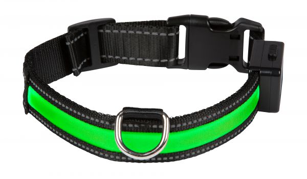 Eyenimal halsband voor hond usb licht groen / zwart