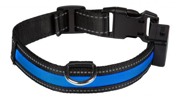 Eyenimal halsband voor hond usb licht blauw / zwart