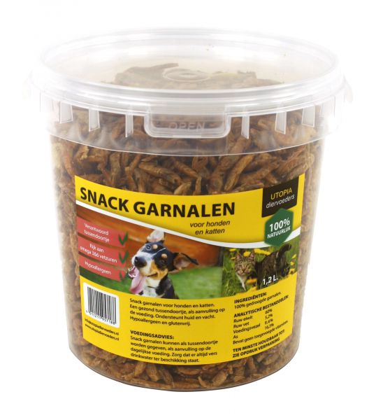 Gedroogde snack garnalen voor hond en kat hondensnack