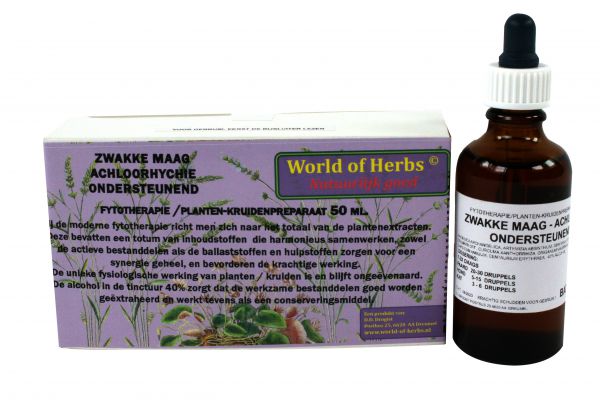 World of herbs fytotherapie zwakke maag achloorhychie
