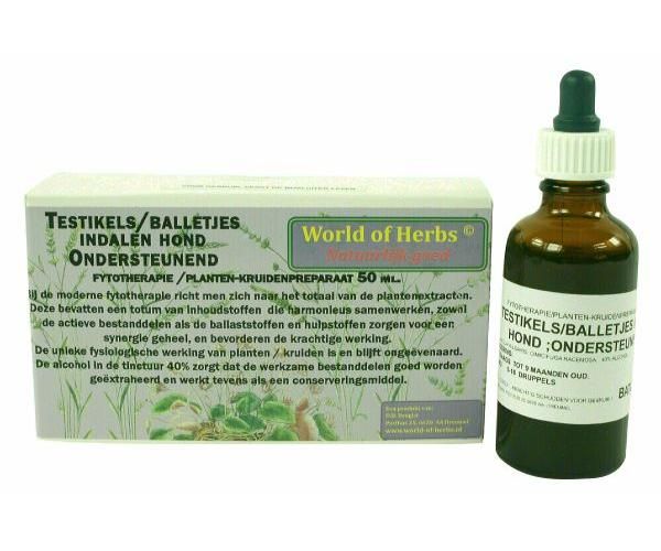 World of herbs fytotherapie testikel / balletjes indalen hond