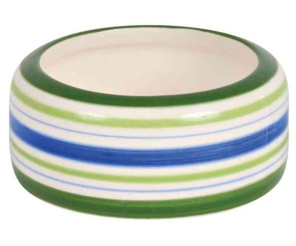 TRIXIE VOERBAK KONIJN STREEP GROEN / BLAUW / CREME