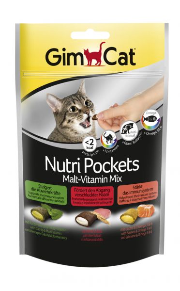 Gimcat nutri pockets malt-vitaminemix kattenkruid / multivitamine