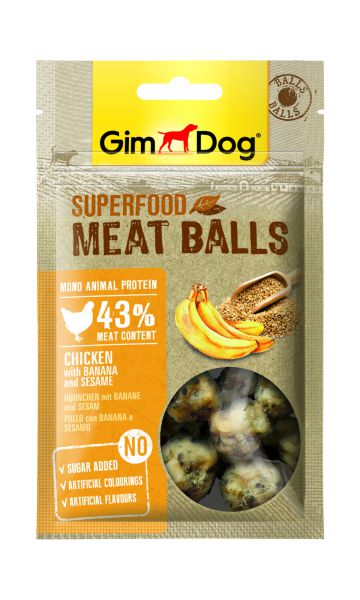 Gimdog superfood meat balls kip / banaan / sesam