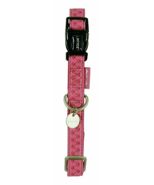 Macleather halsband voor hond roze