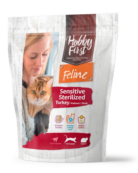 Hobbyfirst feline sensitive sterilized turkey kattenvoer