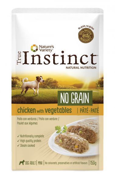 True instinct pouch no grain mini adult chicken pate hondenvoer