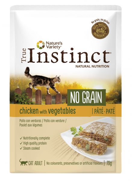 True instinct pouch no grain adult chicken pate kattenvoer