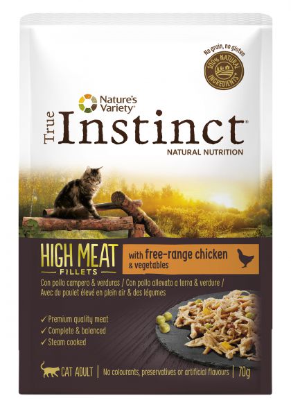 True instinct pouch high meat adult chicken fillets kattenvoer