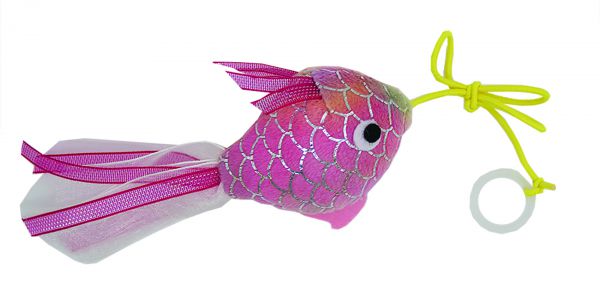 Happy pet mermaid goudvis aan touw roze
