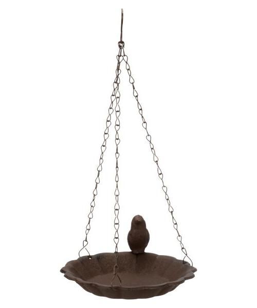 Trixie vogelbad hangend gietijzer bruin