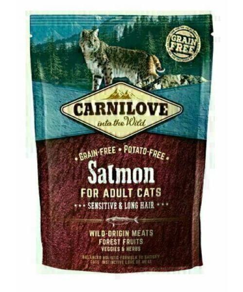 Carnilove salmon sensitive / long hair kattenvoer