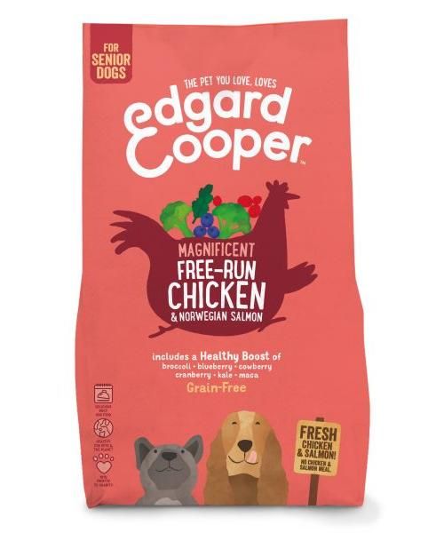 Edgard & Cooper Senior Verse Scharrelkip / Noorse Zalm Graanvrij Hondenvoer