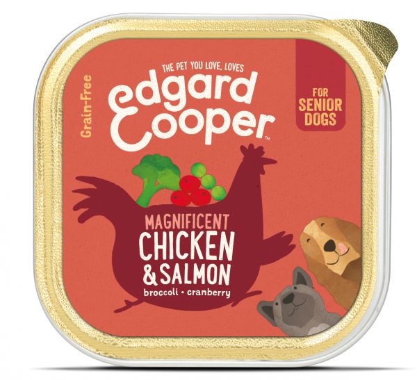 Edgard & cooper senior kip / zalm kuipje graanvrij hondenvoer