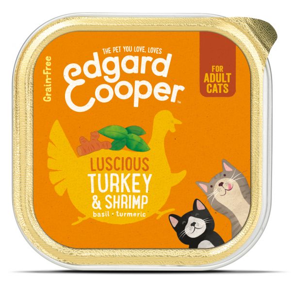 Edgard & cooper adult kalkoen / garnalen graanvrij kattenvoer