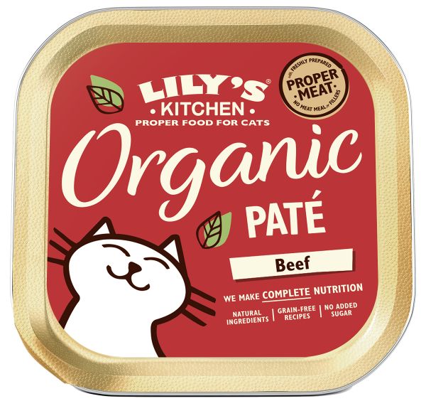 Lily's kitchen cat organic beef pate kattenvoer