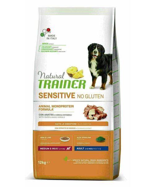 Natural trainer dog adult medium / maxi sensitive duck glutenvrij hondenvoer