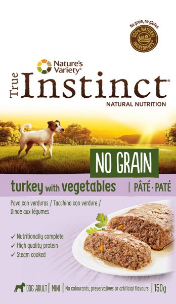 True instinct mini turkey pate grain free pouch hondenvoer