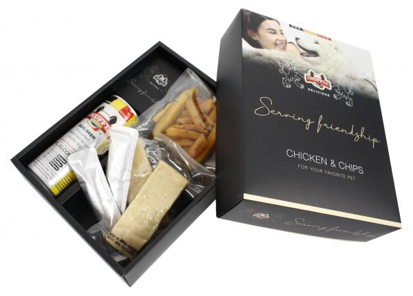 Snuffle kip en patat box hondensnack