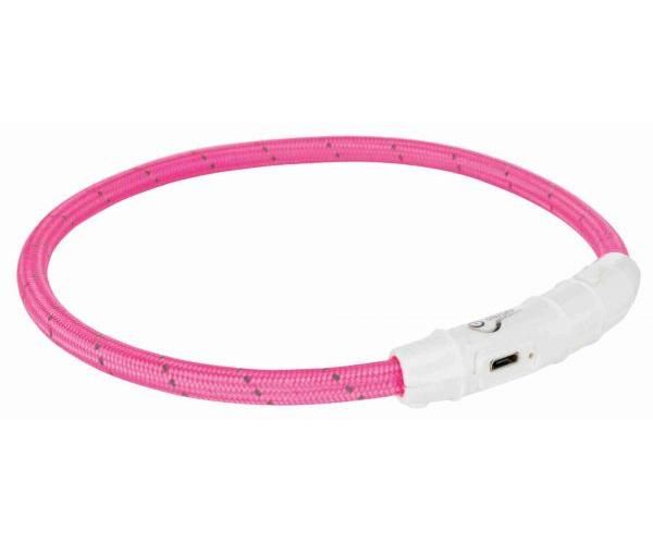 Trixie halsband voor hond  flash lichtgevende halsband voor hond usb tpu / nylon roze