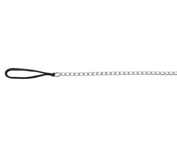 Trixie hondenriem ketting met nylon handvat zwart