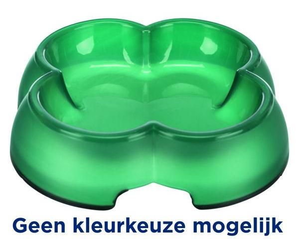 Trixie voerbak / waterbak transparant kunststof / rubberring assorti