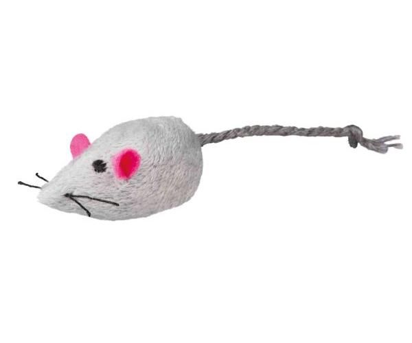 TRIXIE SET MUIZEN PLUCHE MET CATNIP WIT / GRIJS