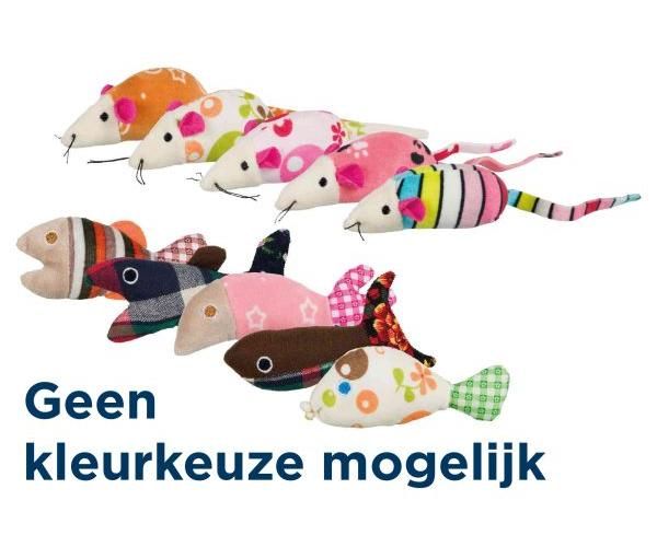 Trixie Muis / Vis, Pluche / Stof Met Kattenmunt Assorti