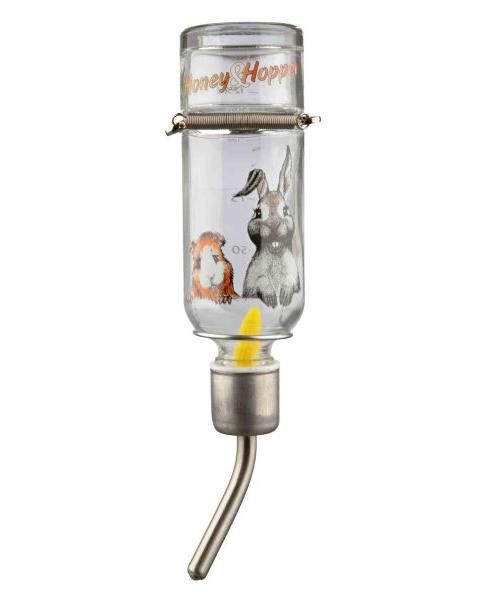 TRIXIE DRINKFLES HONEY&HOPPER GLAS MET SPANVEER / DRAADBEUGEL