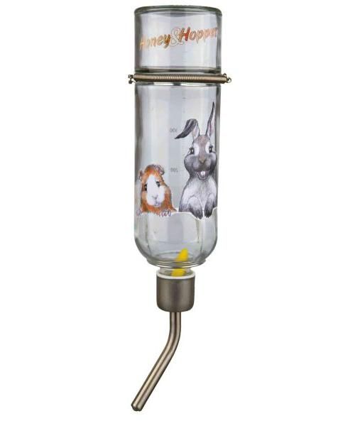 TRIXIE DRINKFLES HONEY&HOPPER GLAS MET SPANVEER / DRAADBEUGEL