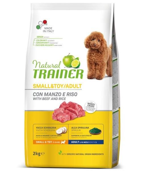Natural trainer dog adult mini beef / rice hondenvoer