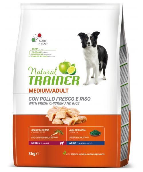 Natural trainer dog adult medium chicken / rice hondenvoer
