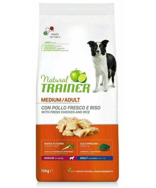 Natural trainer dog adult medium chicken / rice hondenvoer