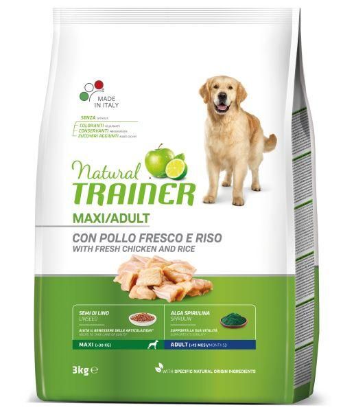 Natural trainer maxi adult kip / rijst / aloe vera hondenvoer