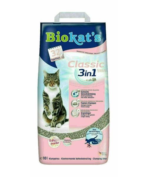 Biokat's classic fresh 3in1 babypoeder kattenbakvulling