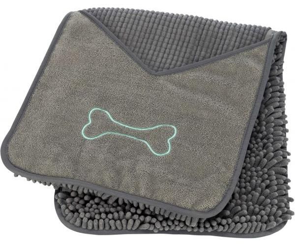 Trixie microvezel handdoek met insteekzakken grijs