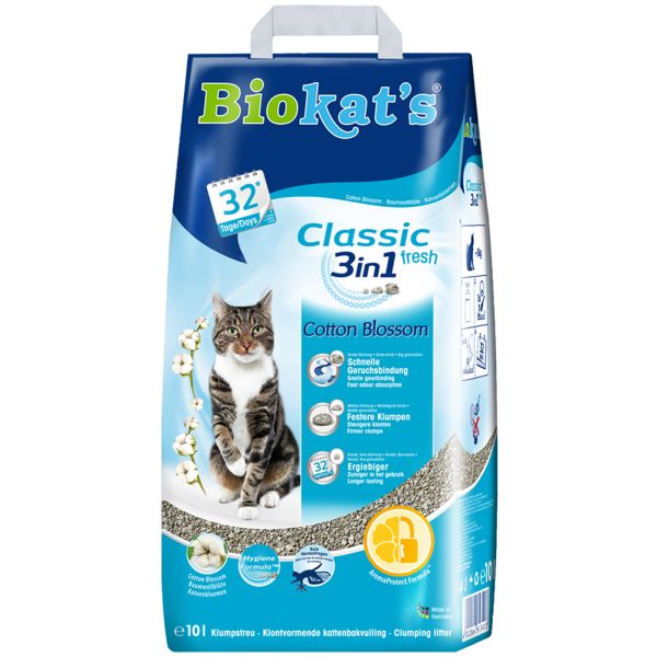 Biokat's classic fresh 3in1 cotton blossom kattenbakvulling