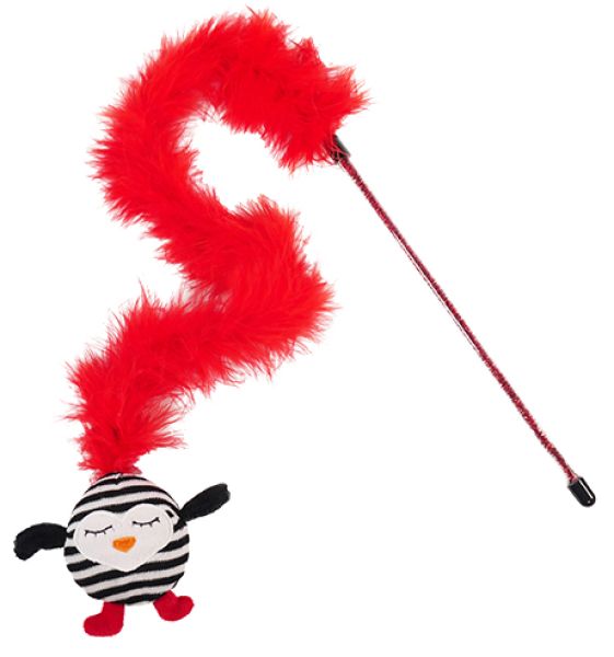 Rosewood kattenhengel gestreepte pinguin met veer