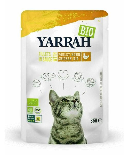 Yarrah cat biologische filets met kip in saus kattenvoer