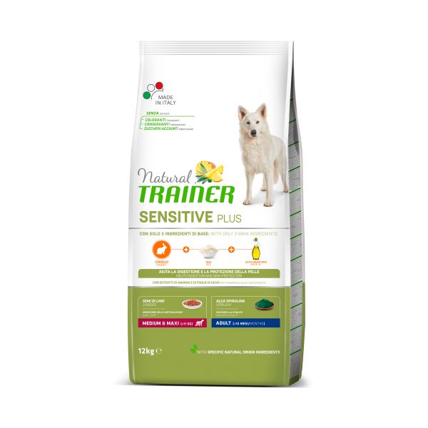 Natural trainer dog adult medium / maxi sensitive plus rabbit hondenvoer