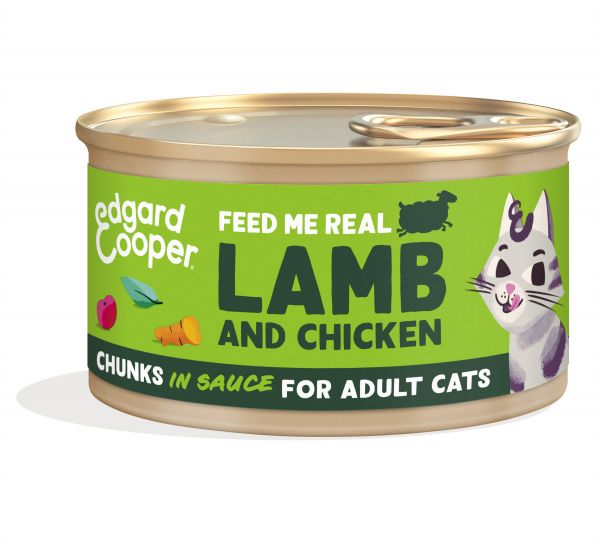 Edgard & cooper kat adult chunks lam / kip kattenvoer