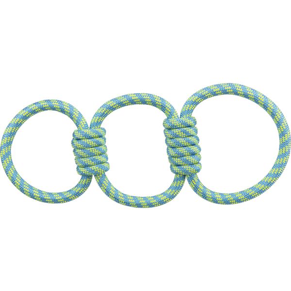 Trixie aquatoy touw trekspeeltje ringen polyester geel / groen